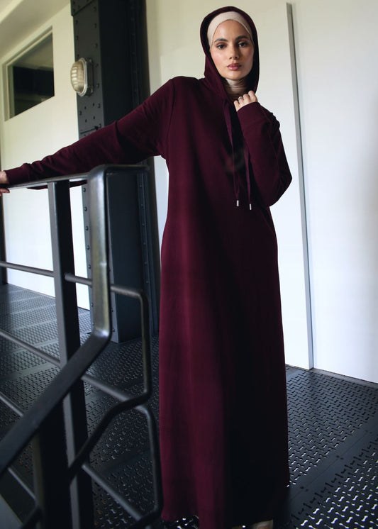 Winter Abaya Burgundy