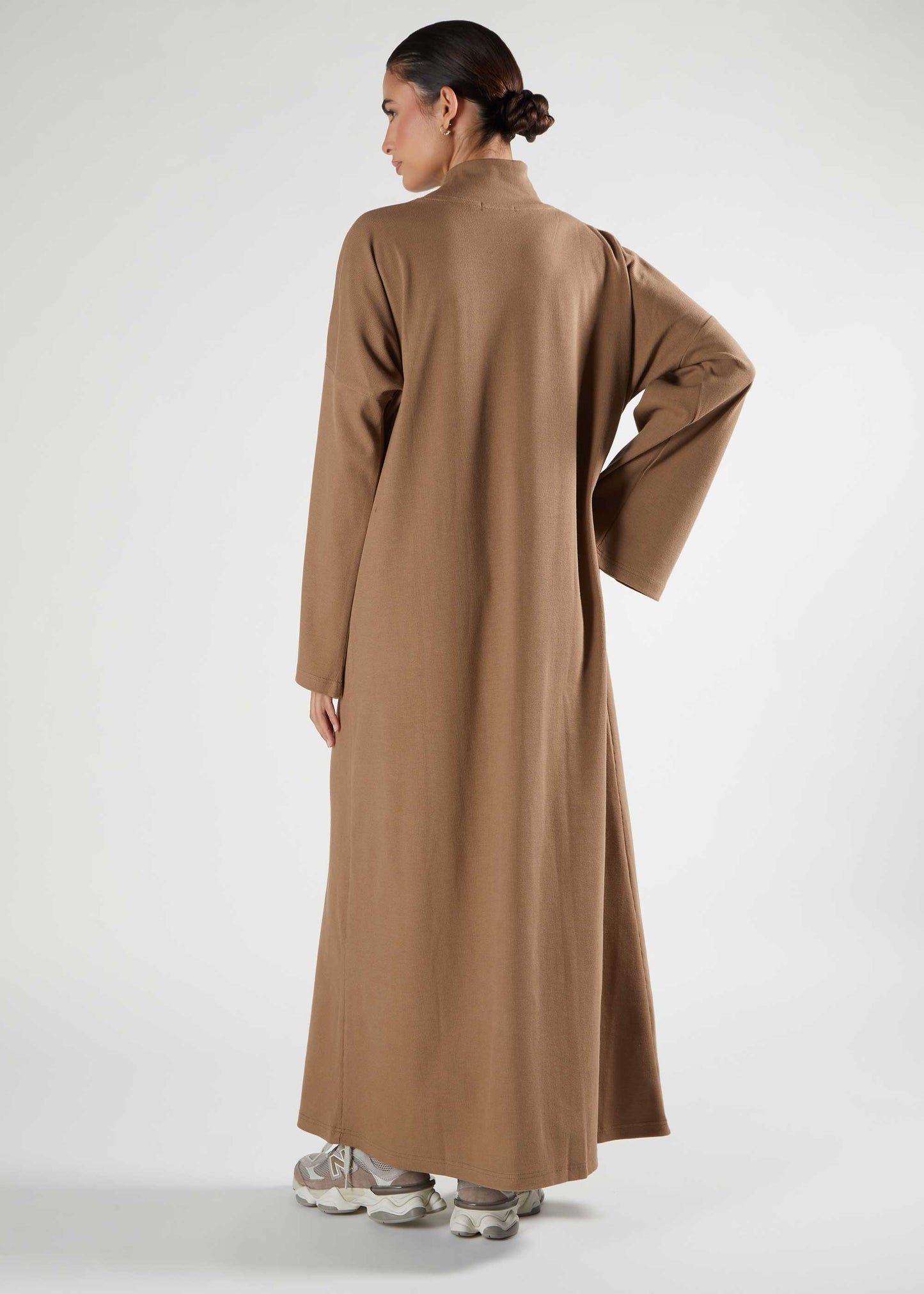Neck Abaya coffee