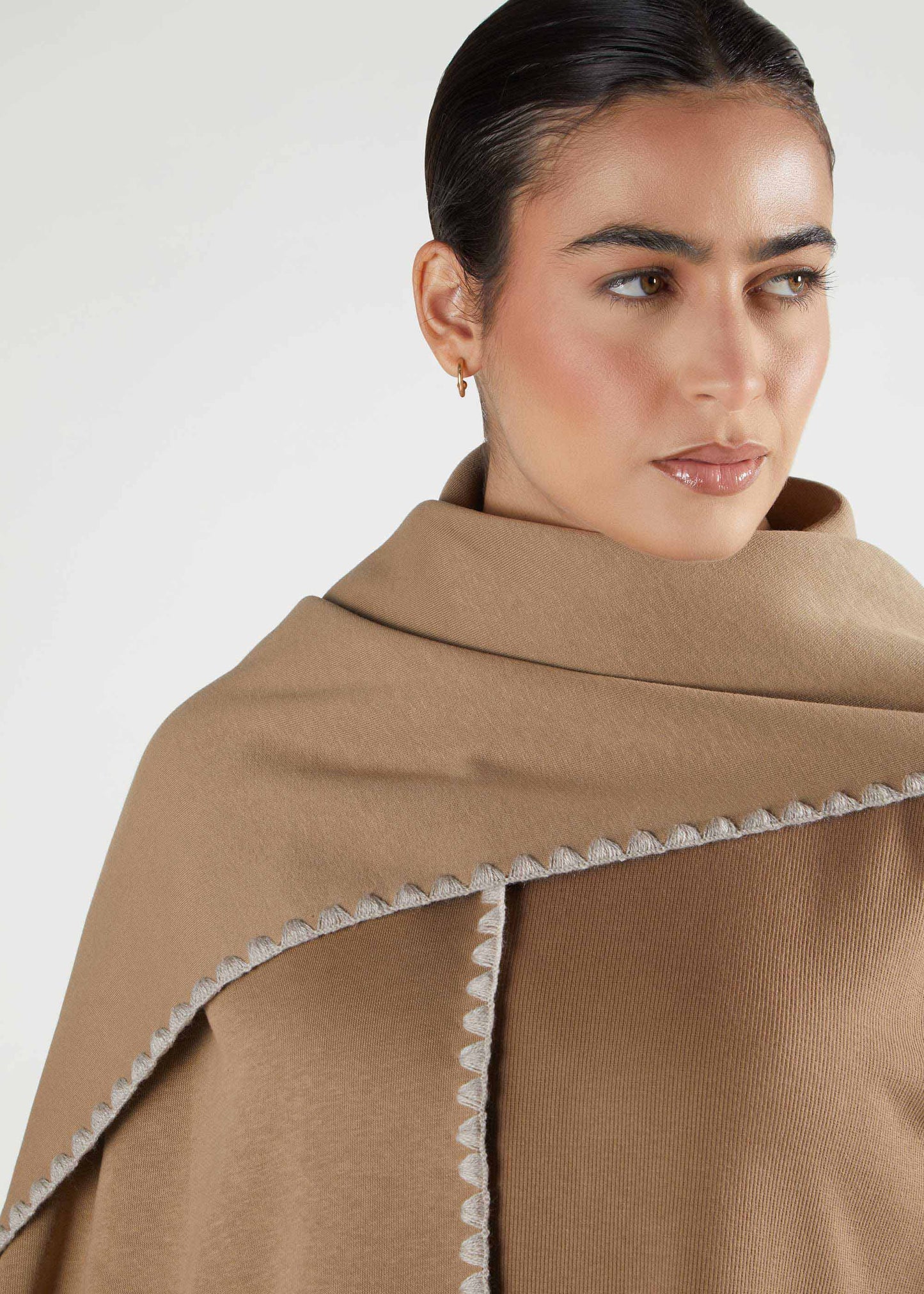 Neck Abaya coffee
