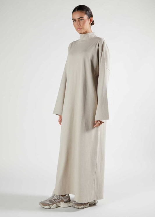 Neck Abaya Nude