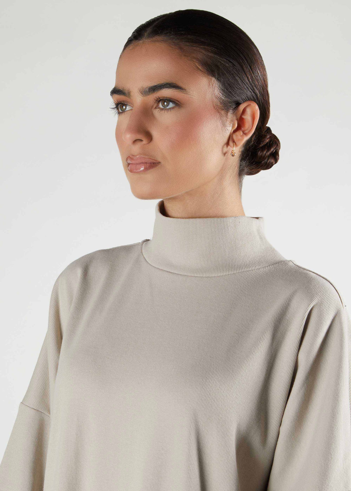 Neck Abaya Nude