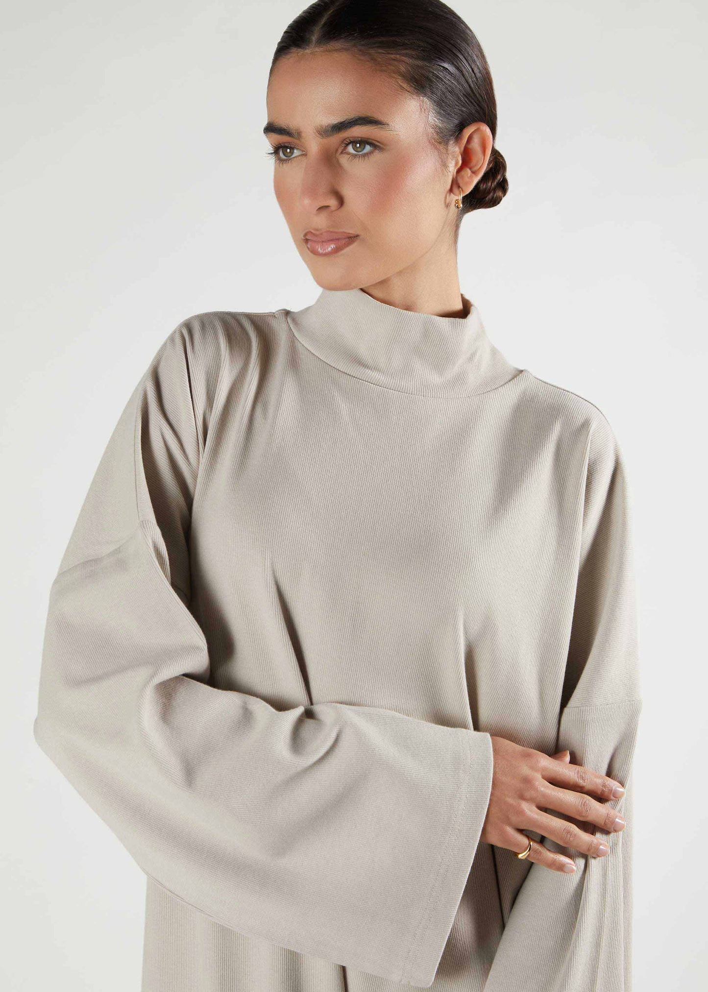 Neck Abaya Nude